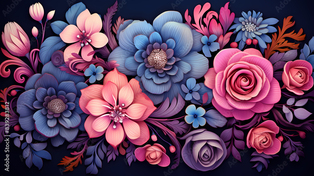 Seamless flower pattern illustration Seamless flower pattern illustration