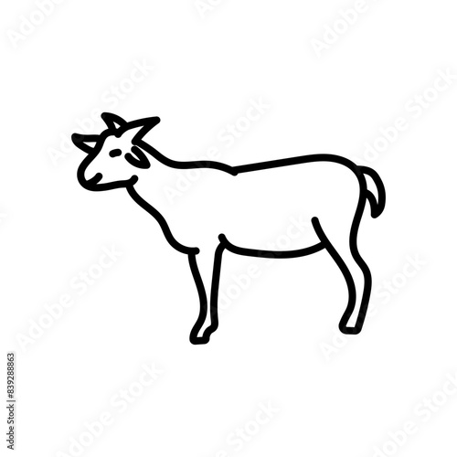 Goat Outline Icon, Vector illustration
