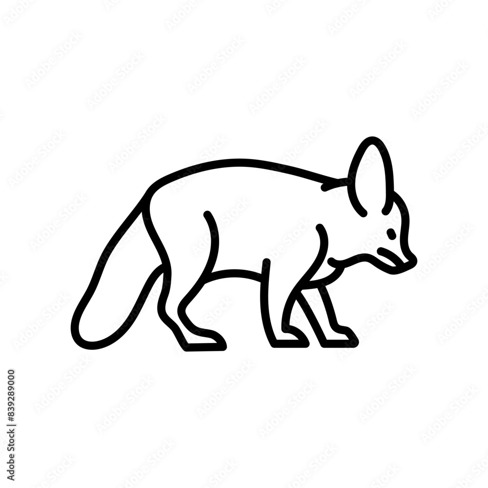 Fototapeta premium Fennec Outline Icon, Vector illustration