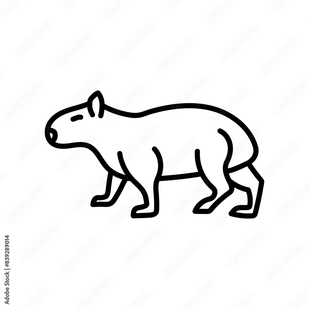Capybara Outline Icon, Vector illustration Capybara Outline Icon, Vector illustration