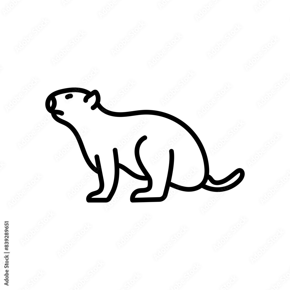 Fototapeta premium Prairie Dog Outline Icon, Vector illustration