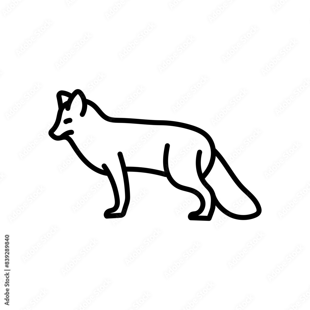 Arctic Fox Outline Icon, Vector illustration Arctic Fox Outline Icon, Vector illustration