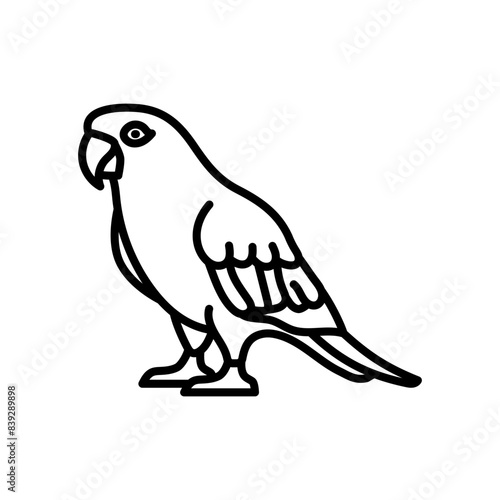 Eclectus Parrot Outline Icon, Vector illustration