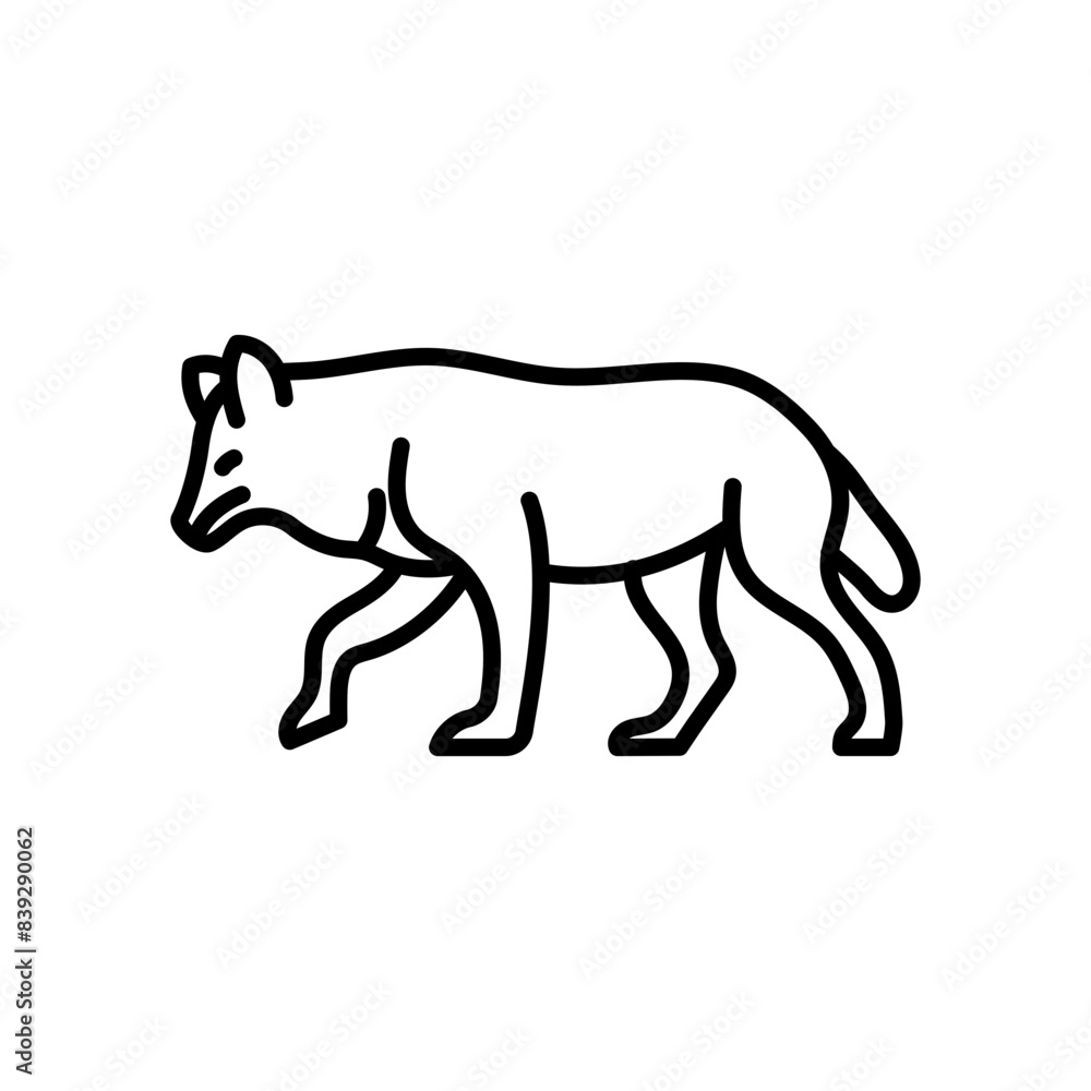 Obraz premium Wolf Outline Icon, Vector illustration