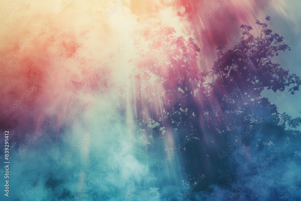 Subtle light leaks in a modern color palette, creating an ethereal background.