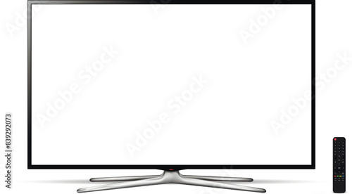 Modern smart tv flat screen with remote control