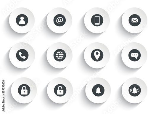 Contact us 3D icons isolated on white background.