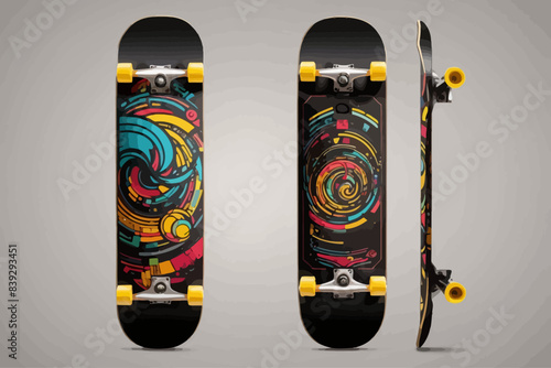 Create skateboard illustration multidesign photo