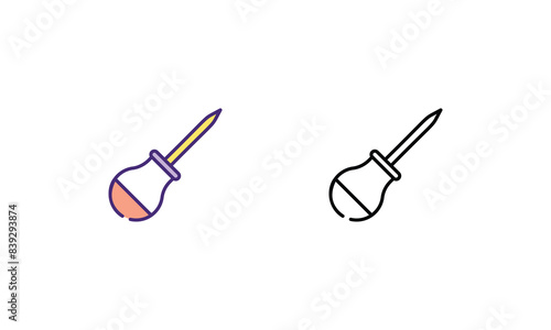 Awl icons set vector stock illustration