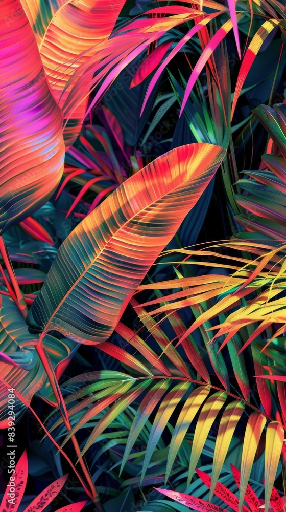 Colorful jungle plants growing wildly Colorful jungle plants growing wildly