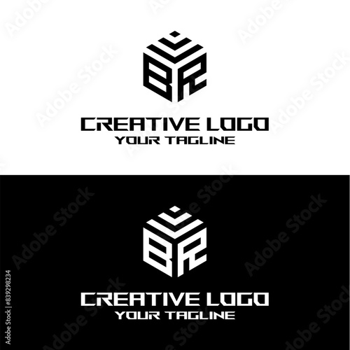 creative letter logo br desain vektor