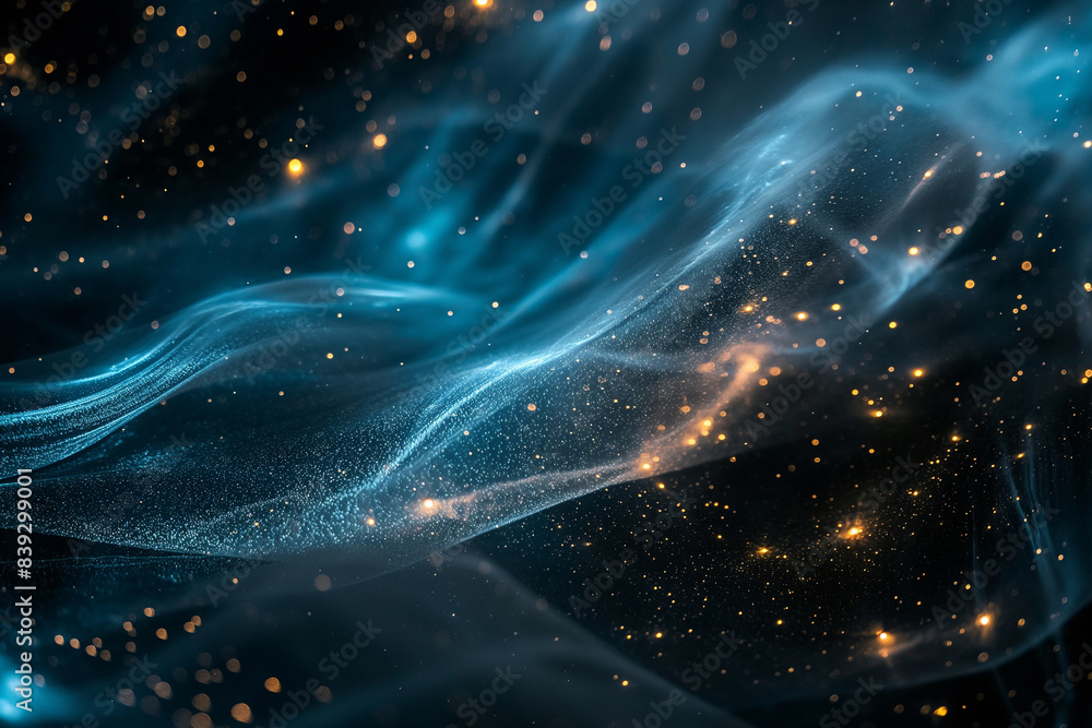 Glowing particles in the Milky Way's starry sky Glowing particles in the Milky Way's starry sky