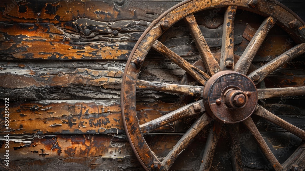 Close-up of Rustic Wagon Wheel Close-up of Rustic Wagon Wheel