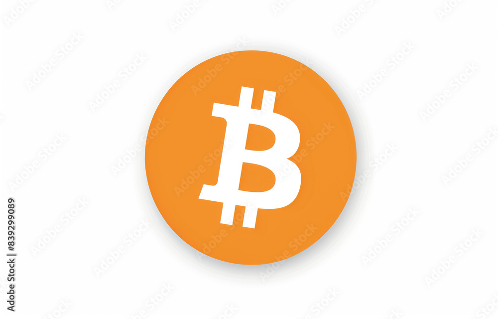 Bitcoin logo on white background Bitcoin logo on white background