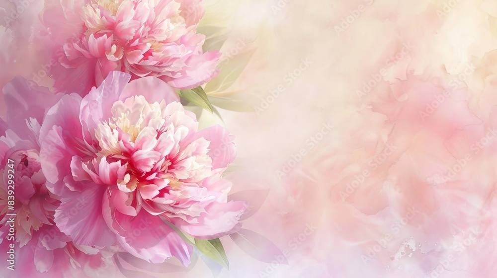 Beautiful Peony Bouquet for Mother's Day Elegant Floral Watercolor Illustration Beautiful Peony Bouquet for Mother's Day Elegant Floral Watercolor Illustration