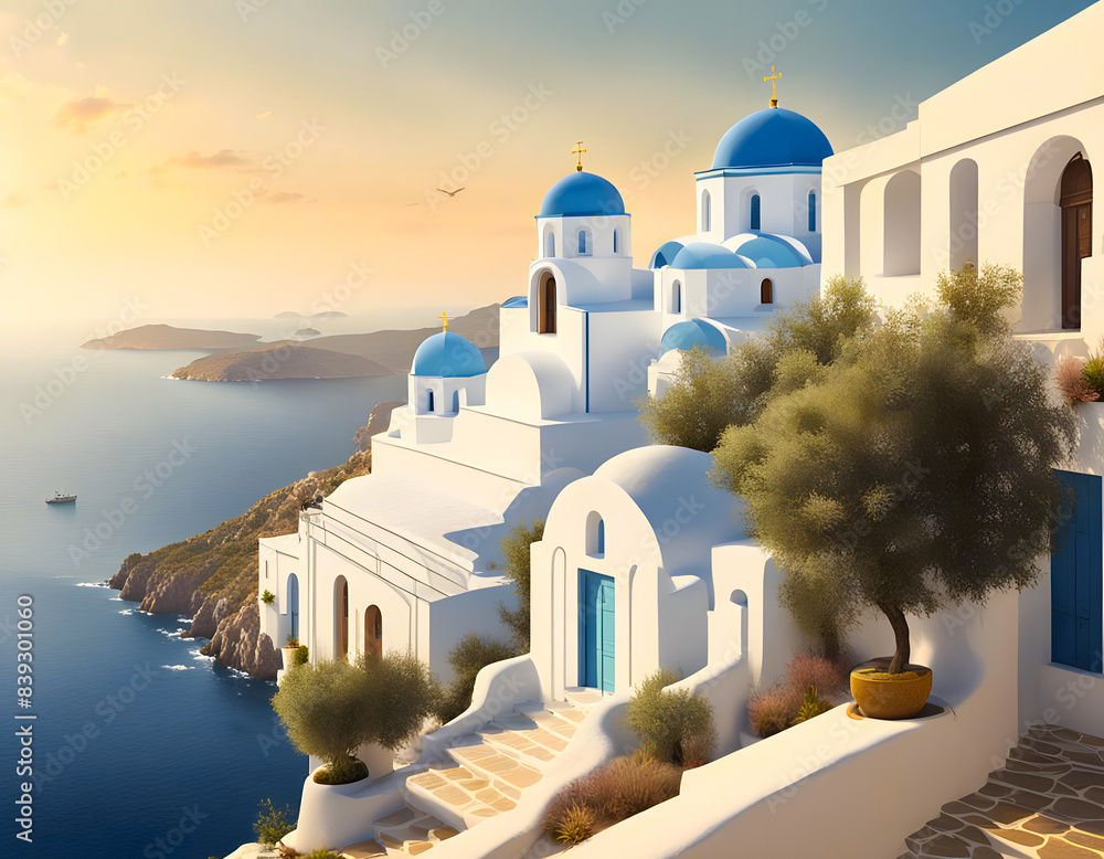 A destination on the hillside in the Cyclades on the Mediterranean