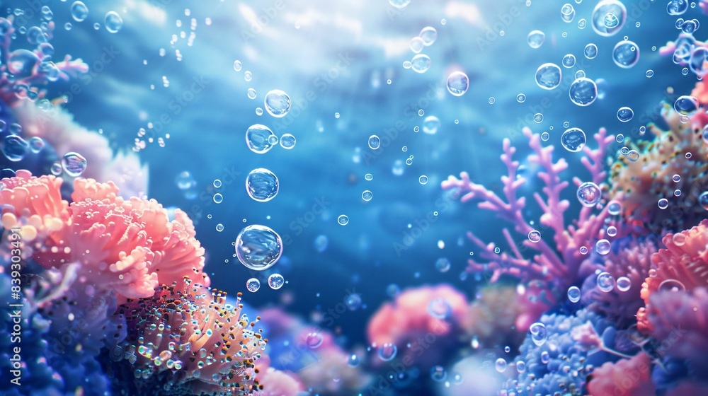 Underwater Coral Reef with Bubbles Underwater Coral Reef with Bubbles