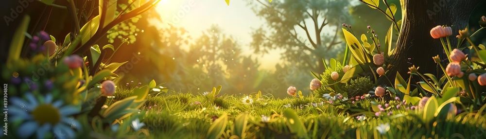 Obraz premium Produce a visually advanced backdrop for a 3D animators masterpiece