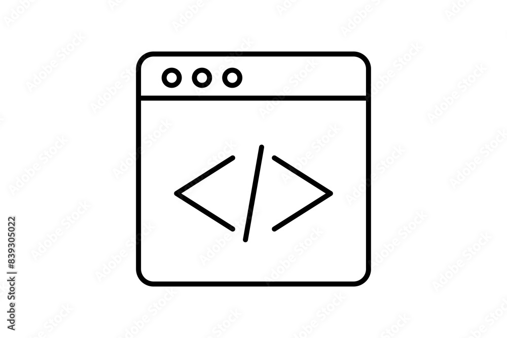 Code Editor icon. icon related to edit tool. suitable for web site, app, user interfaces, printable etc. line icon style. simple vector design editable Code Editor icon. icon related to edit tool. suitable for web site, app, user interfaces, printable etc. line icon style. simple vector design editable