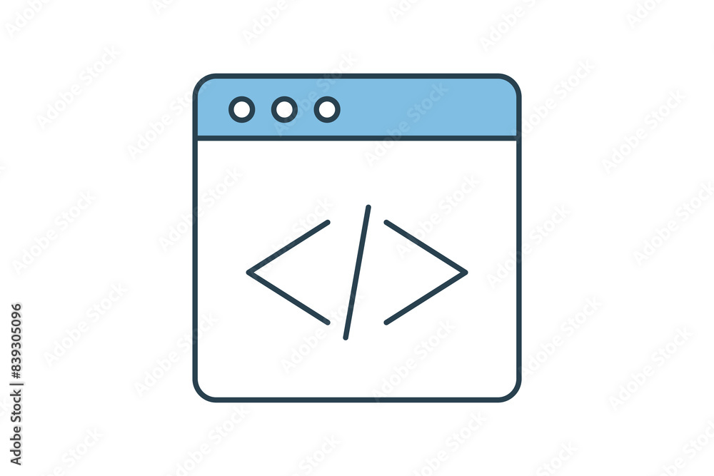 Code Editor icon. icon related to edit tool. suitable for web site, app, user interfaces, printable etc. flat line icon style. simple vector design editable Code Editor icon. icon related to edit tool. suitable for web site, app, user interfaces, printable etc. flat line icon style. simple vector design editable