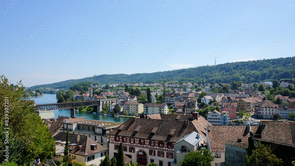 Medieval historic small town view from mountain Medieval historic small town view from mountain