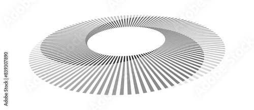 Spiral with lines as dynamic abstract vector background or logo or icon. Abstract background with lines in a circle. Artistic illustration with perspective. Yin and Yang symbol concept.