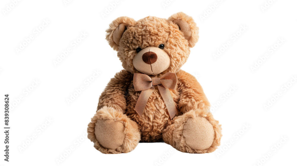Brown teddy bear sitting on a white background Brown teddy bear sitting on a white background