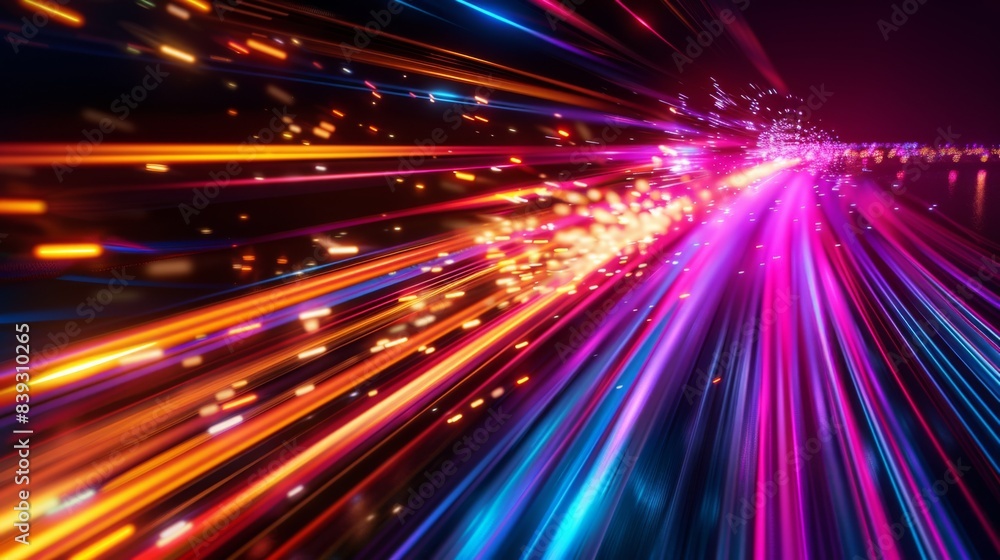 Vibrant Neon Light Trails Vibrant Neon Light Trails