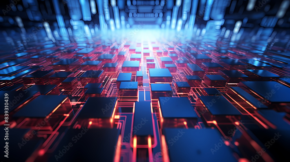 3D rendering of a circuit board 3D rendering of a circuit board