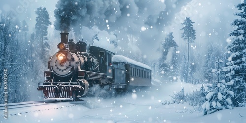 Steam Train in Winter Wonderland.
