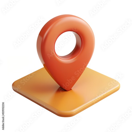 location icon on the map, geoposition isolated on white background photo