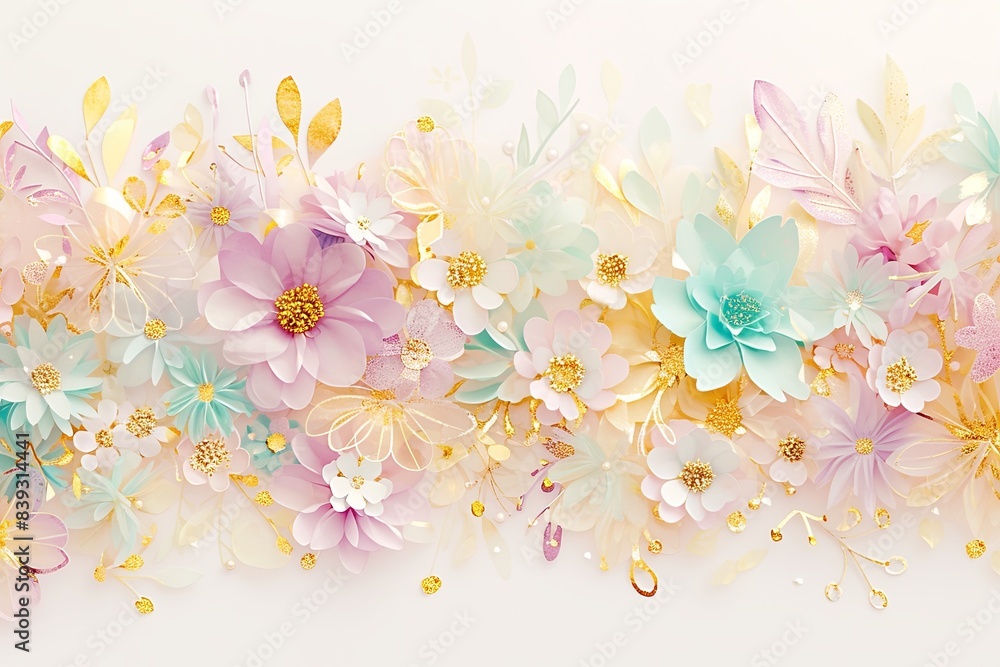 Flowers paper cut design. Beautiful spring paper cut flowers on soft color background. Valentine's Day, Birthday, Happy Woman Day, Mother's Day. Holiday poster and banner with flower papercut Flowers paper cut design. Beautiful spring paper cut flowers on soft color background. Valentine's Day, Birthday, Happy Woman Day, Mother's Day. Holiday poster and banner with flower papercut