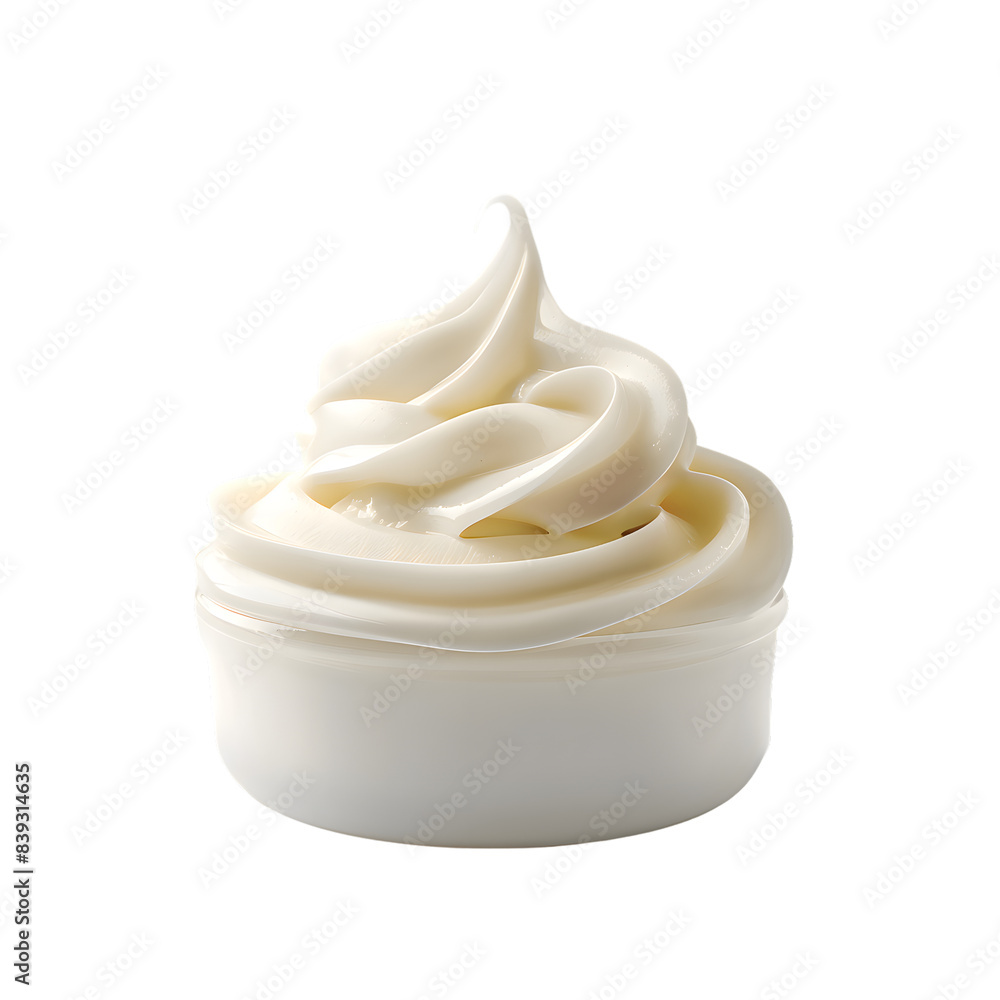 Opened cosmetic white cream jar isolated on transparent background Opened cosmetic white cream jar isolated on transparent background
