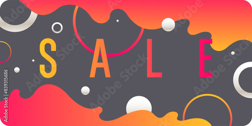 A beautiful and stylish poster to attract the attention of customers to the sale. Abstract shapes on the background. An illustration with graphic elements in a modern style. Advertising for the store.