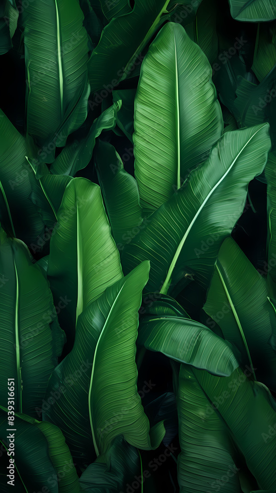Obraz premium Green leaves background, tropical plants