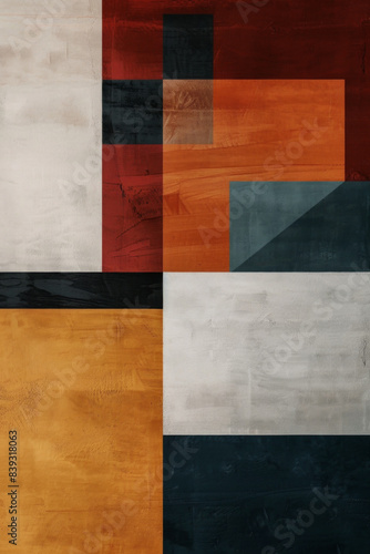 Simple, large color blocks in a modern palette, with clean edges and subtle texture. 
