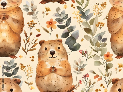 Teddy Bear Seamless Background Pattern