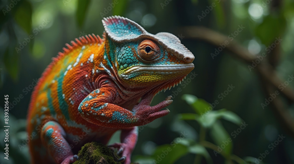 photo Exotic Reptile of chameleon with various colors of nature photo Exotic Reptile of chameleon with various colors of nature