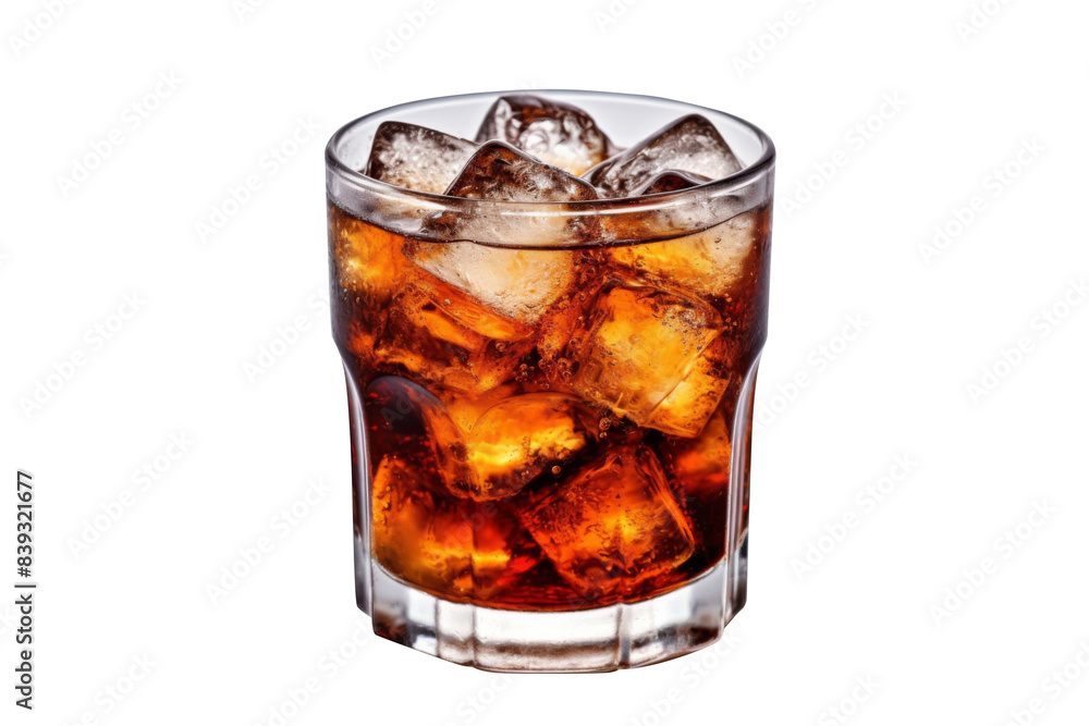 Iced cola in glass isolated on transparent background. Iced cola in glass isolated on transparent background.