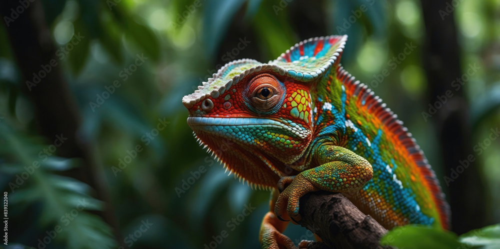 photo Exotic Reptile of chameleon with various colors of nature photo Exotic Reptile of chameleon with various colors of nature