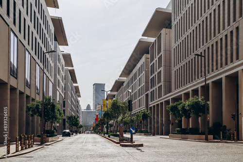 Canvas Print Doha, Qatar - 1 May 2024: Msheireb Downtown Doha, a developing area with contemp