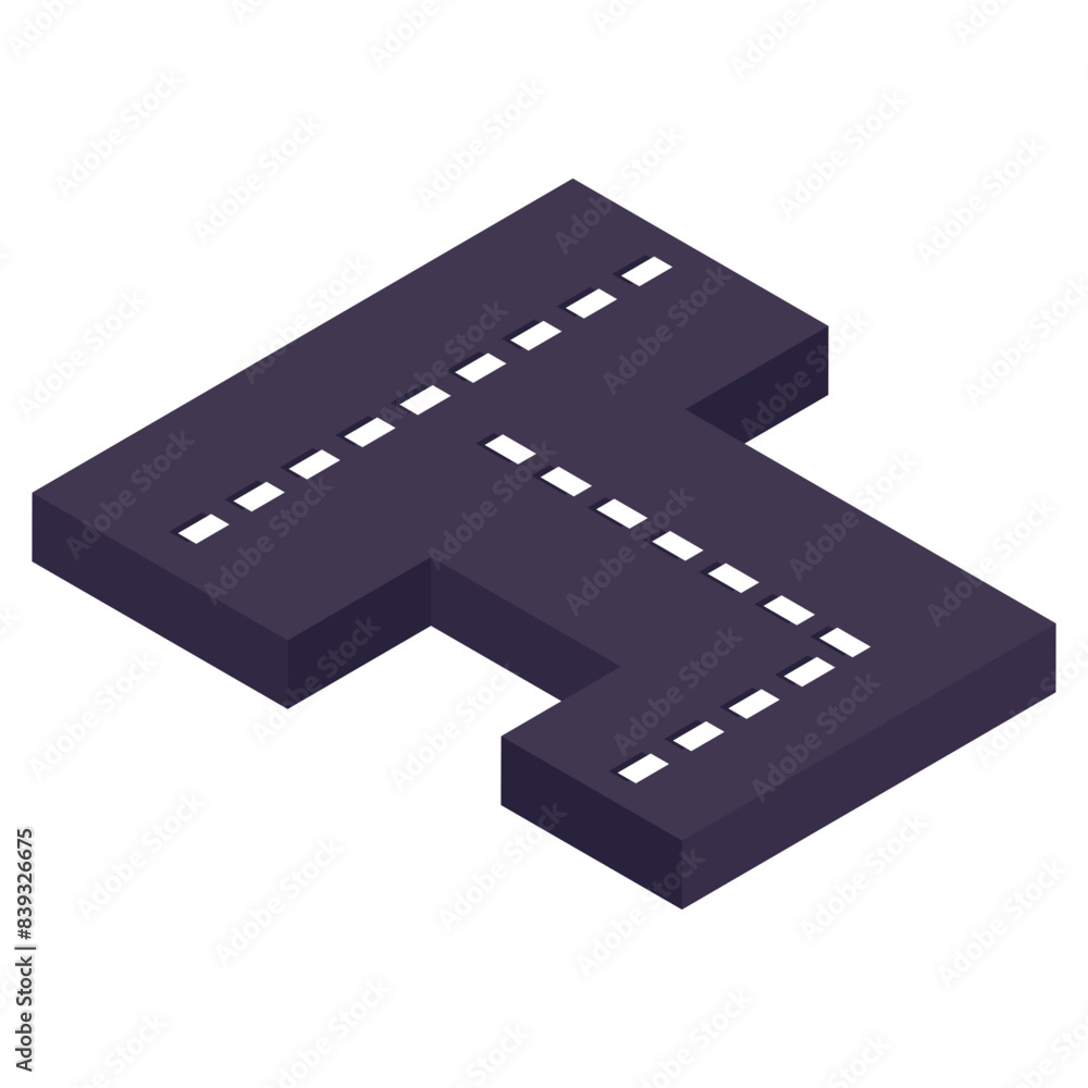 Fototapeta premium Conceptual isometric design icon of road
