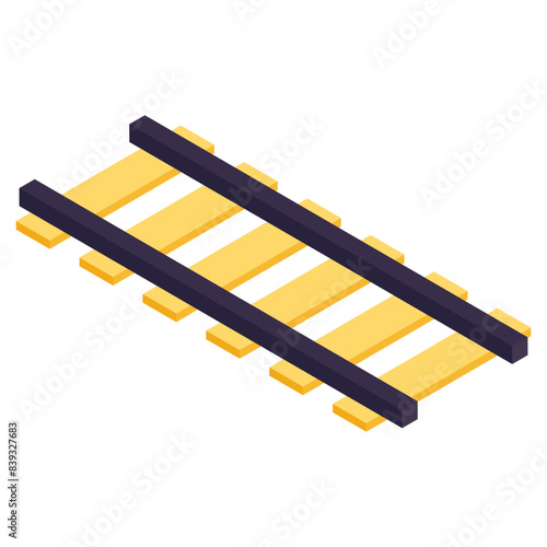 Conceptual isometric design icon railway track 