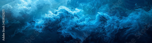 Abstract blue smoke textures creating ethereal, dreamy, and mysterious atmosphere, perfect for artistic backgrounds and creative designs.