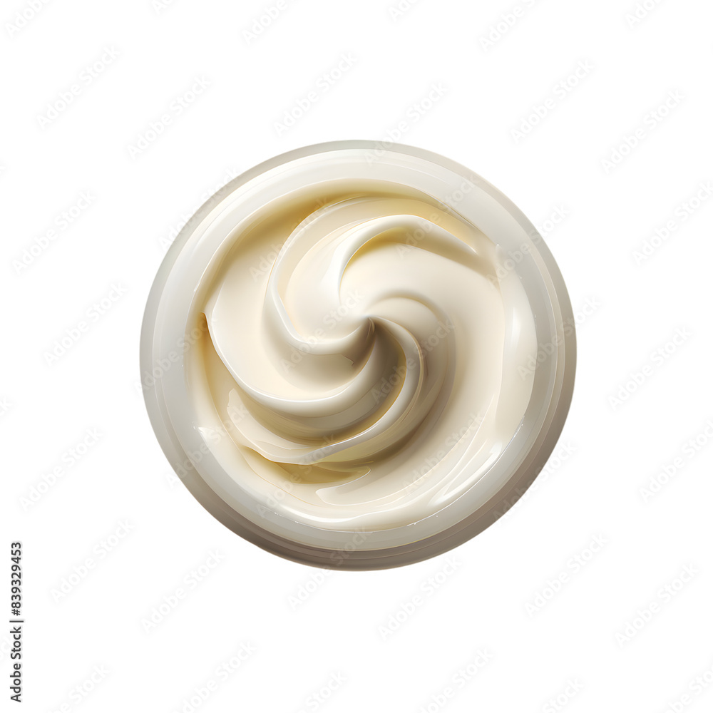 Opened cosmetic cream jar top view isolated on transparent background Opened cosmetic cream jar top view isolated on transparent background