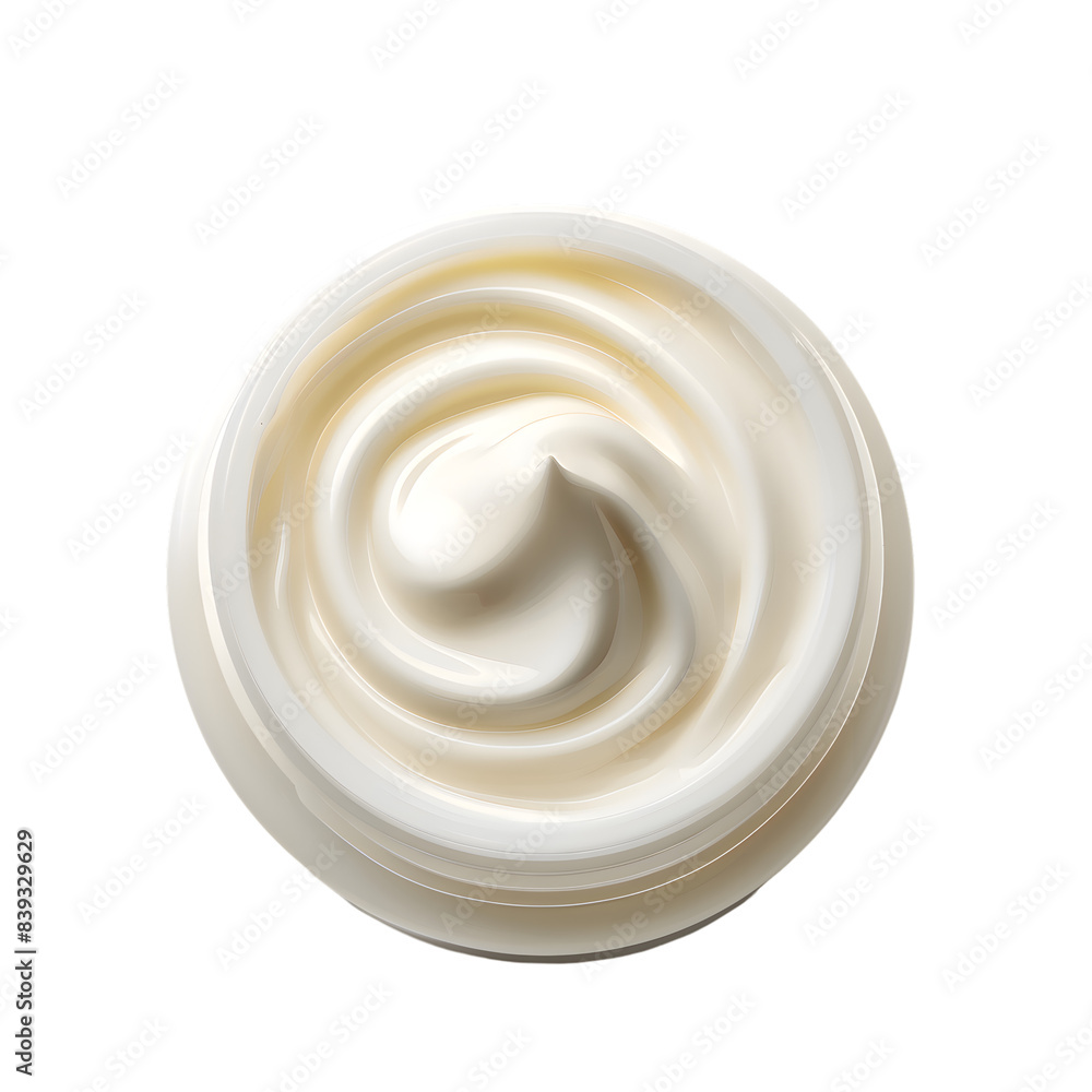 Opened cosmetic cream jar top view isolated on transparent background Opened cosmetic cream jar top view isolated on transparent background
