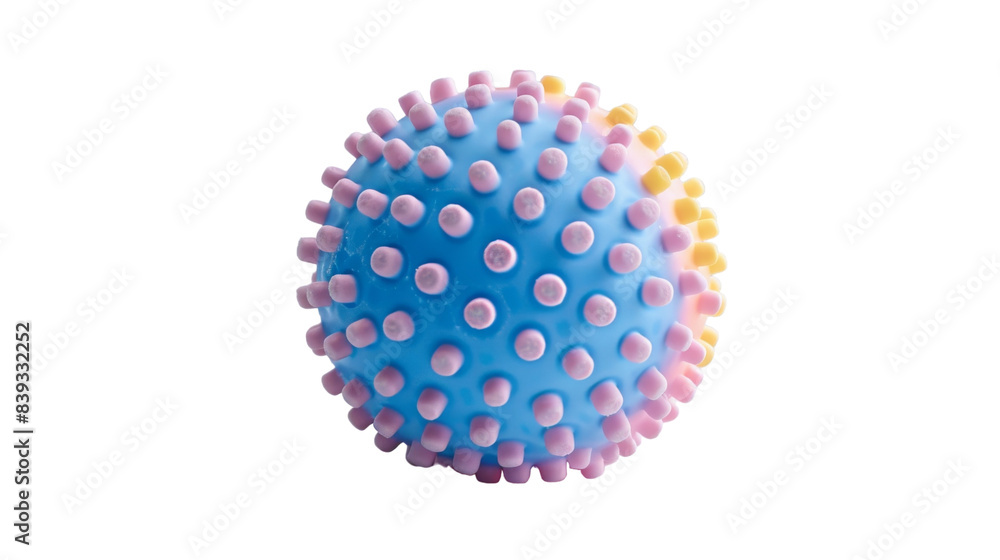 Close up of a colorful rubber ball toy