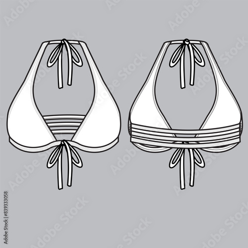 Fashion sketch black and white for CAD