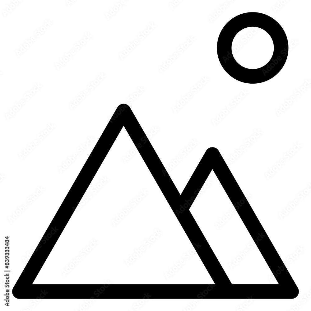 mountain line icon vector illustration isolated on white background mountain line icon vector illustration isolated on white background