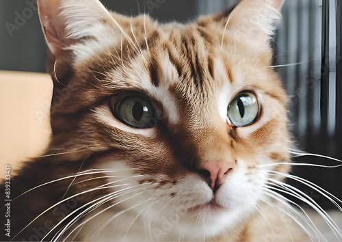 The cat is staring somewhere.